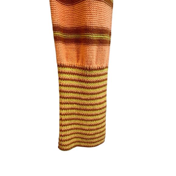 NEW Free People Vista Cardi Orange Striped Ribbed Sweater Midi Dress Size Small - Picture 9 of 12